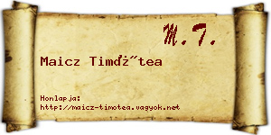 Maicz Timótea névjegykártya